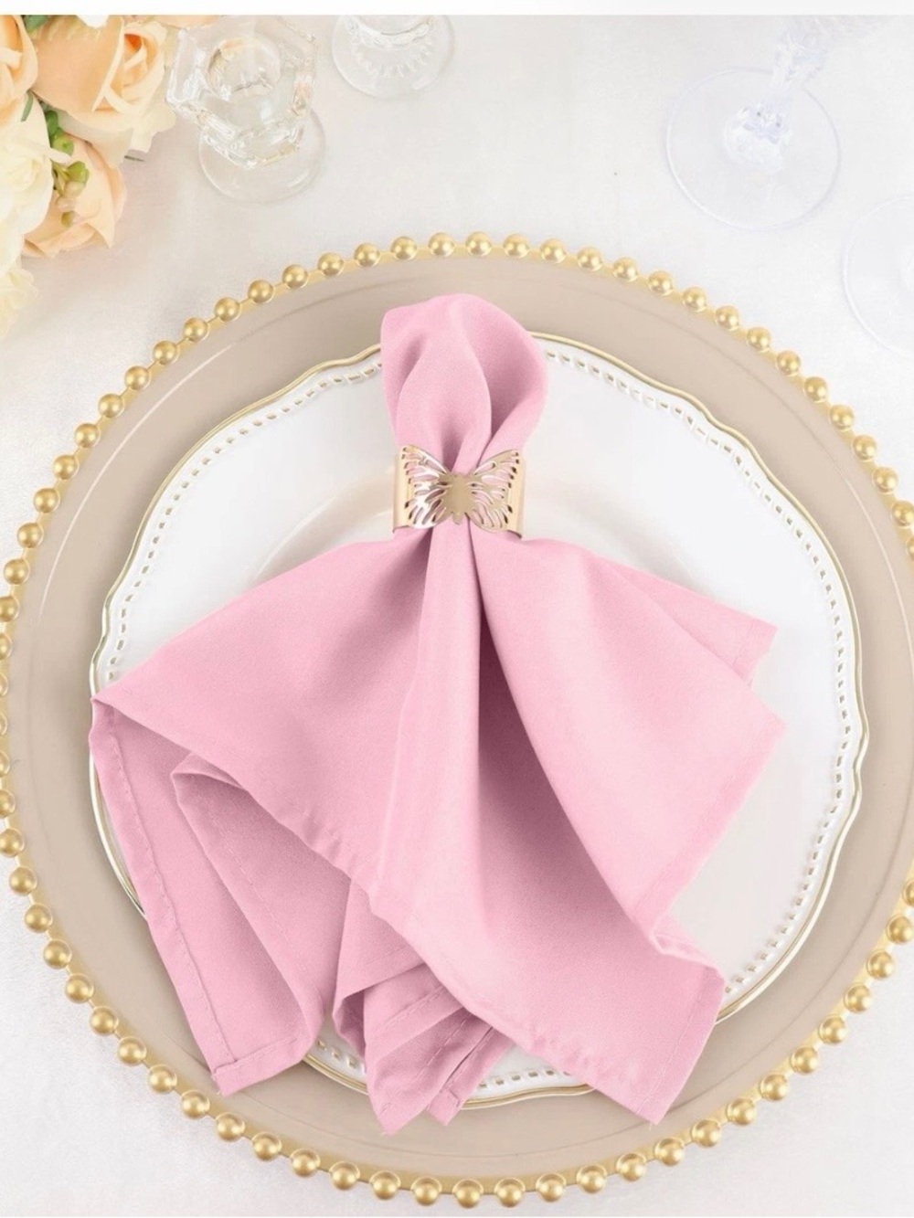 12 Pink Cloth Napkin 17 x 17